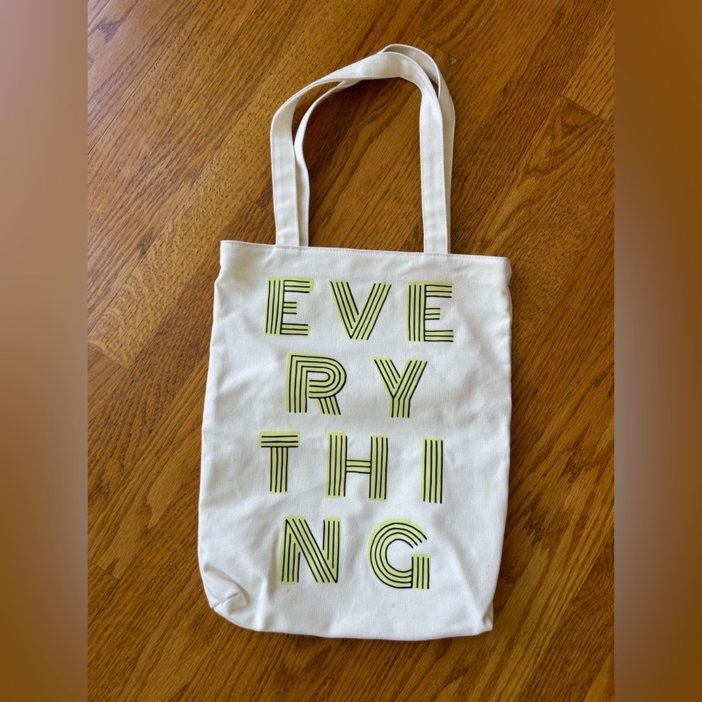 ban.do White Canvas 'EVERYTHING' Tote with Yellow Lettering